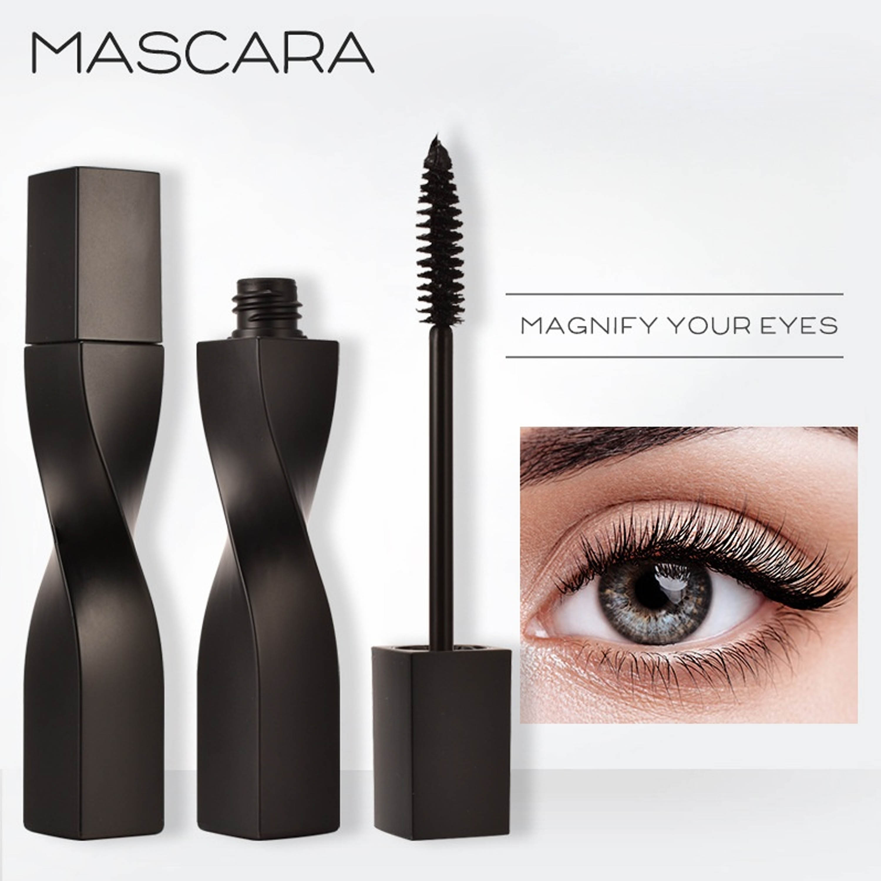 Natural Dense And Distinct Waterproof And Sweatproof Longe Volume And Curling Mascara with Exquisite Brush Head