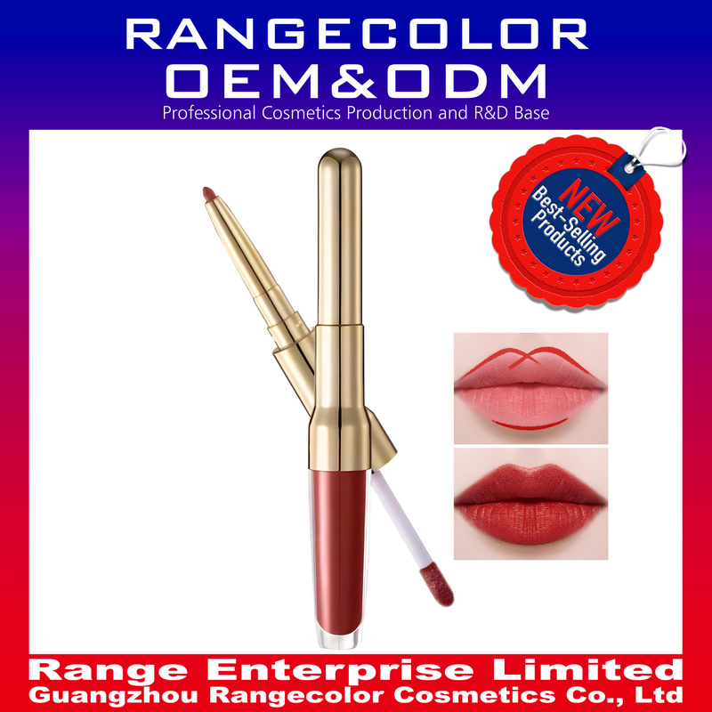2 In1 Double-Ended Mirror Moisturizing and Whitening Lipstick Create Q-Bounce, Moist and Plump Lips; Multi Function Fiber-Carved Essence Nude Lipgloss&Lipliner 