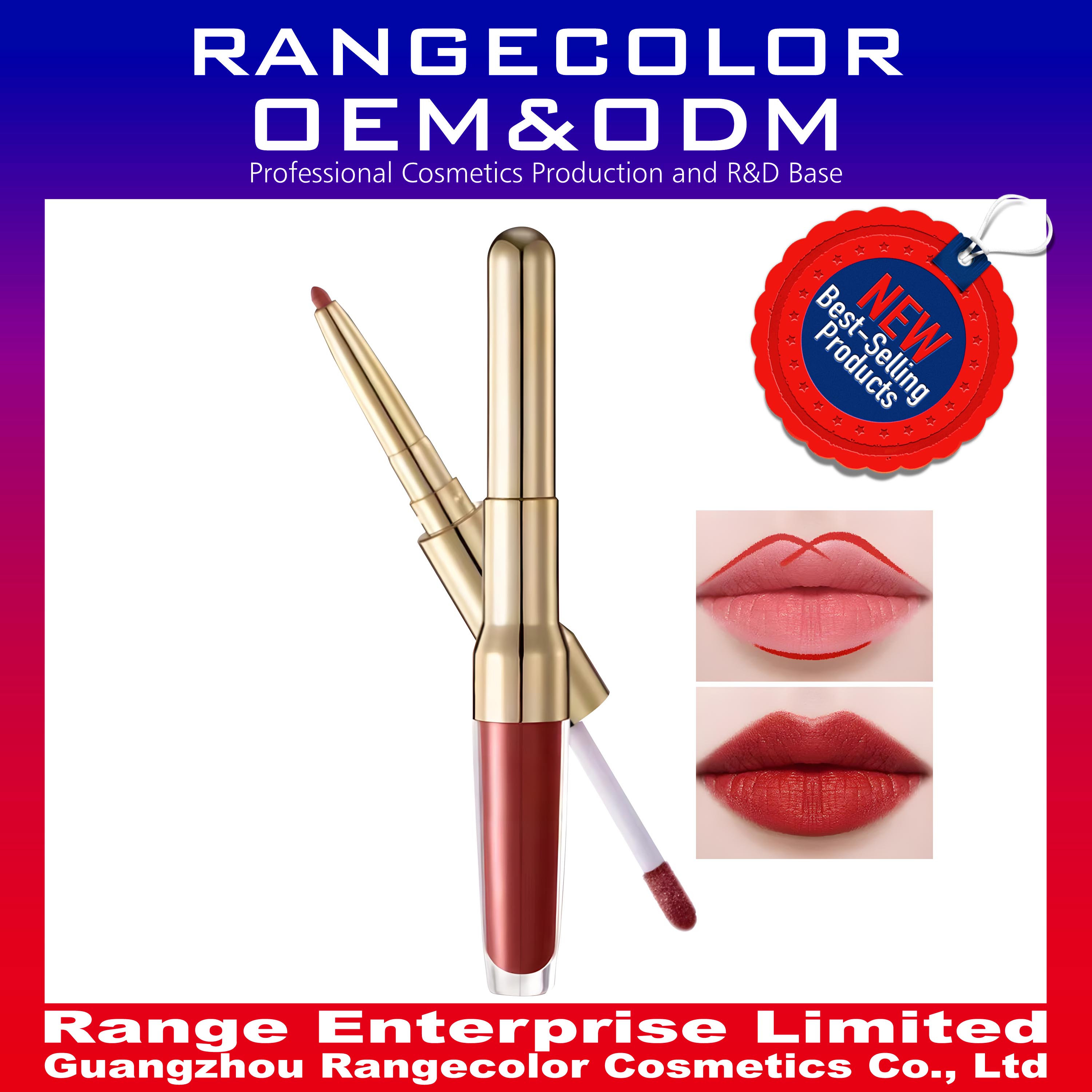 2 In1 Double-Ended Mirror Moisturizing and Whitening Lipstick Create Q-Bounce, Moist and Plump Lips; Multi Function Fiber-Carved Essence Nude Lipgloss&Lipliner 