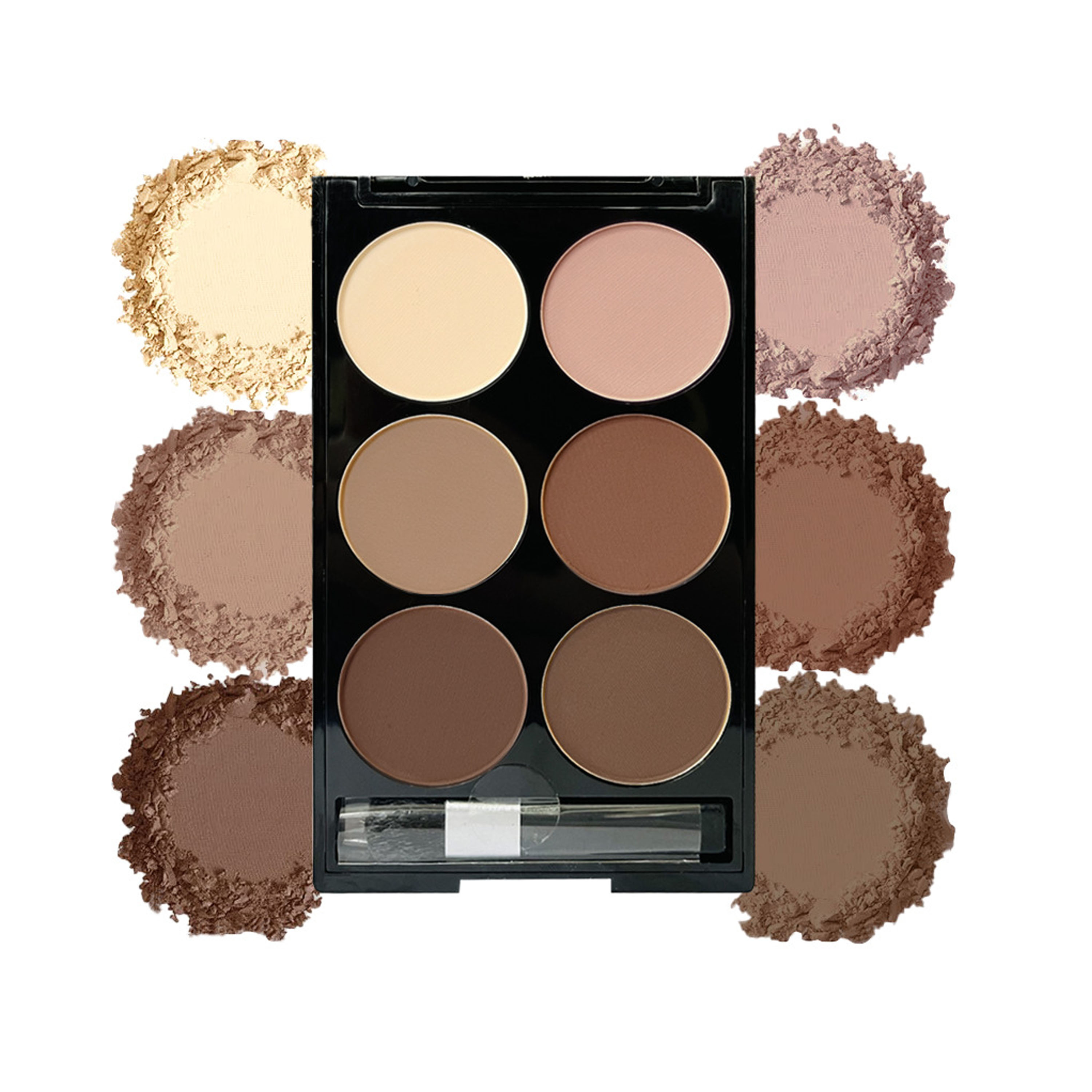 Multi-Use Six-Color Delicate Skin-Friendly Brightening Skin Tone Contour & Blush Palette; Moisturizing Makeup High-Gloss Matte Eyeshadow Palette