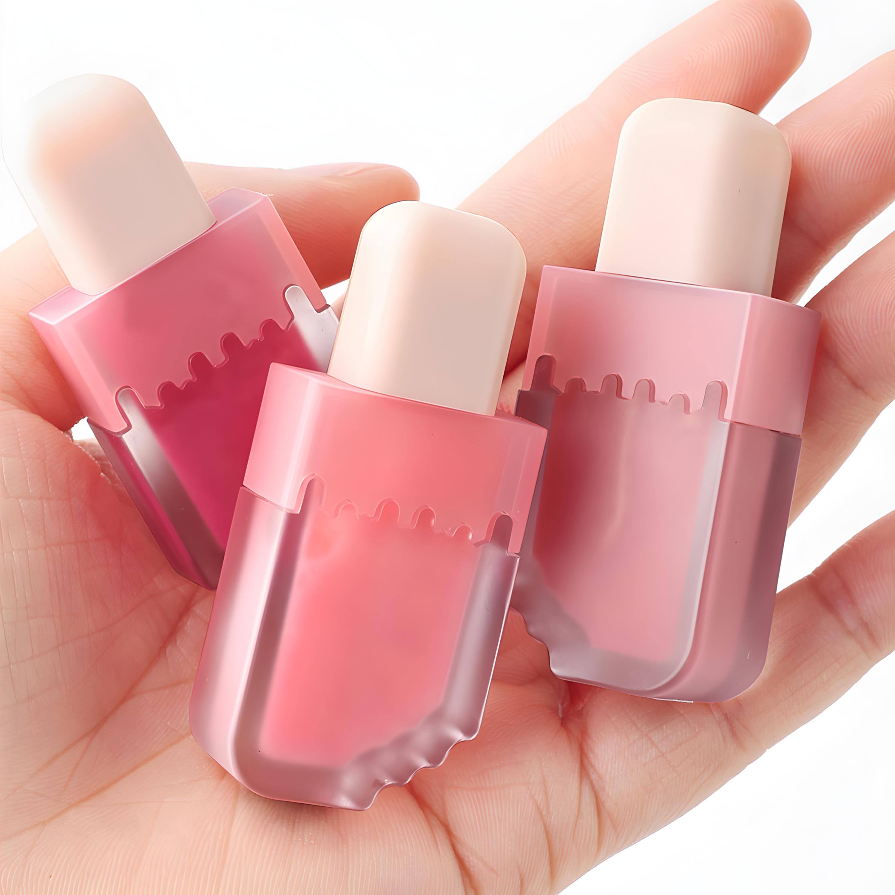 Ice Cream Lip Oil Moisturizing Lip Balm Hydrating Gloss for Plump Lips Lipstick Base Smooth Lip Oil