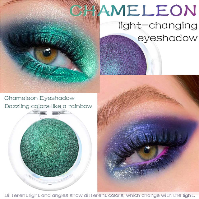 Chameleon Eyeshadow, Color Changing Loose High Pigment Shimmer Metallic Rainbow Eyeshadow Makeup