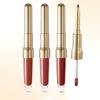 2 In1 Double-Ended Mirror Moisturizing and Whitening Lipstick Create Q-Bounce, Moist and Plump Lips; Multi Function Fiber-Carved Essence Nude Lipgloss&Lipliner 