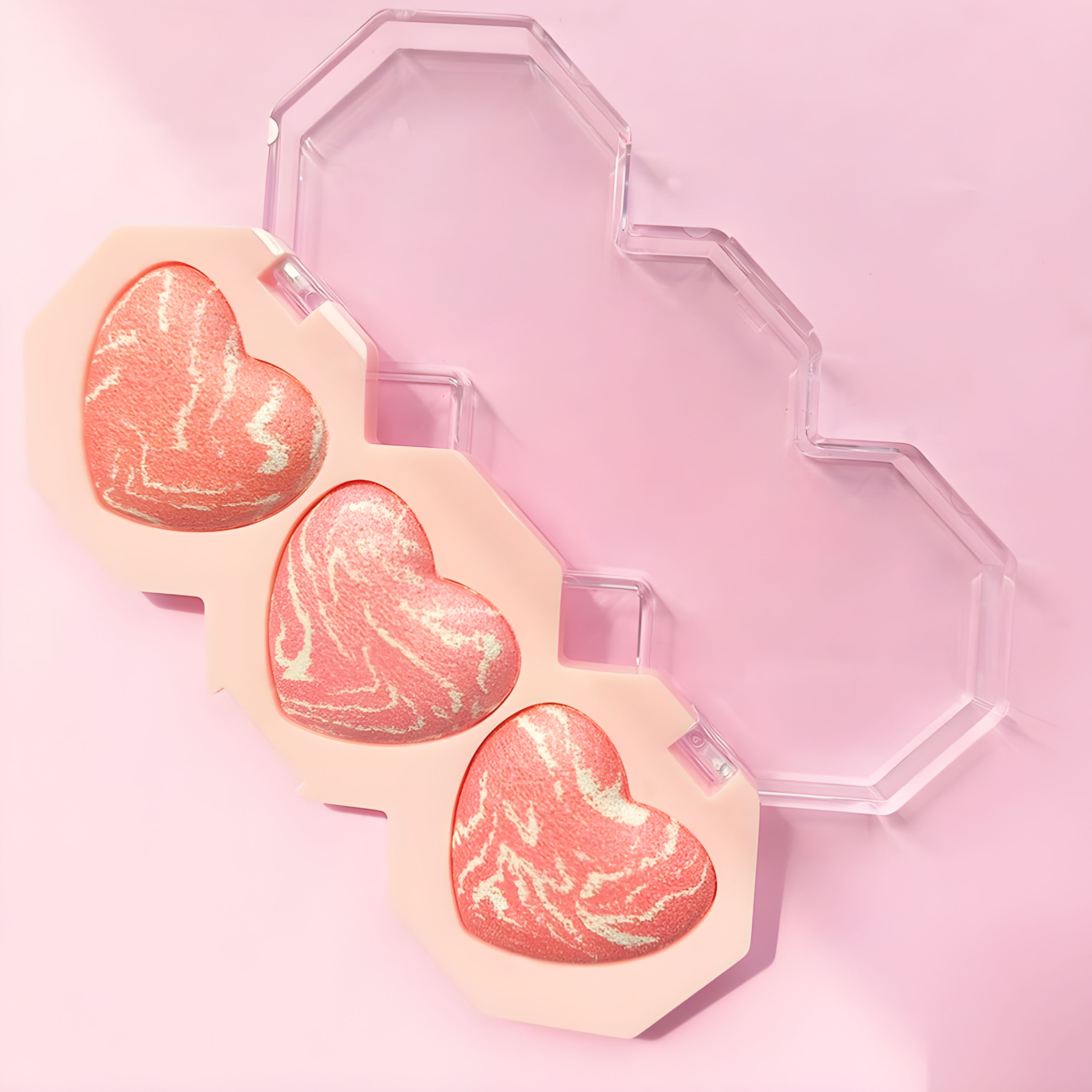Natural Three-Dimensional Radiant Flawless Smooth and Extendable Baked Shimmer Powder Triple Peach Blusher