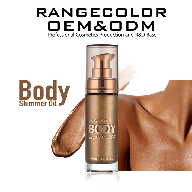 Body Shimmer Oil, Waterproof Long Lasting Moisturizing Bronze Body Luminizer Glow For Face & Body,