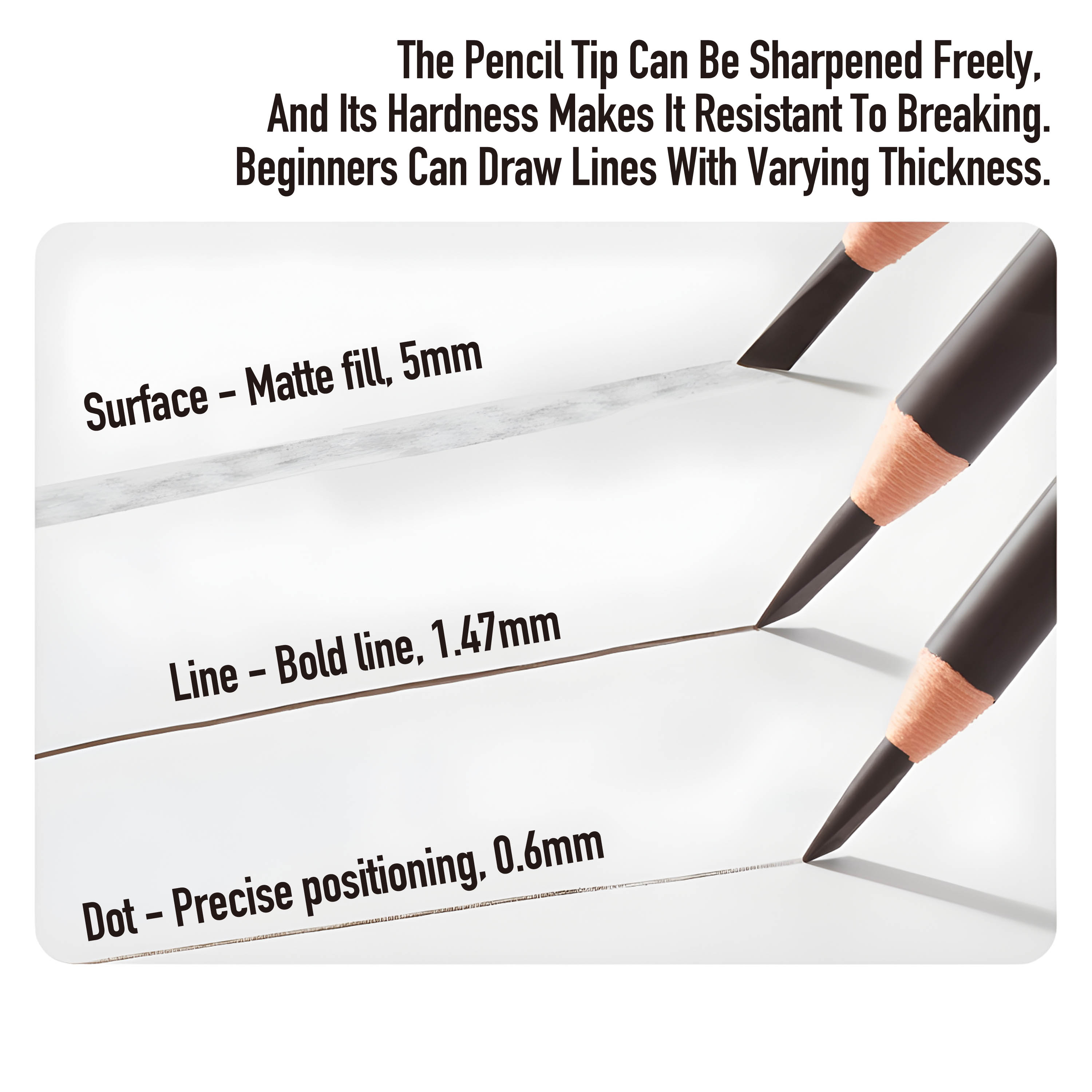 Soft Filling and Smooth Lines Steady and Precise Sharpenable Tip Fearless Water and Oil Paper Roll Eyebrow Pencil