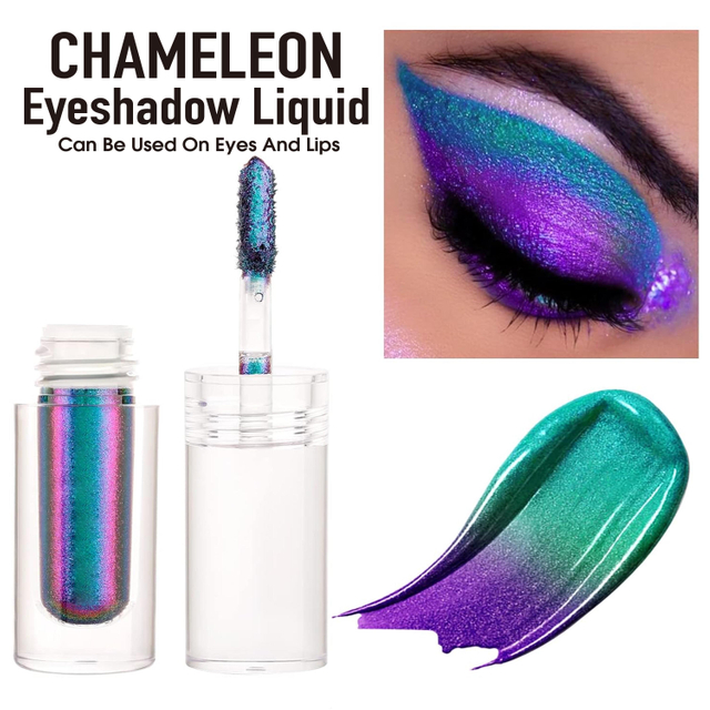 Chameleon Eyeshadow Liquid Glitter Eye Makeup, Glitter Eyeshadow Intense Color Shifting Long Lasting with No Creasing, Quicky Dry & High Pigmented Shimmer Eye Shadow