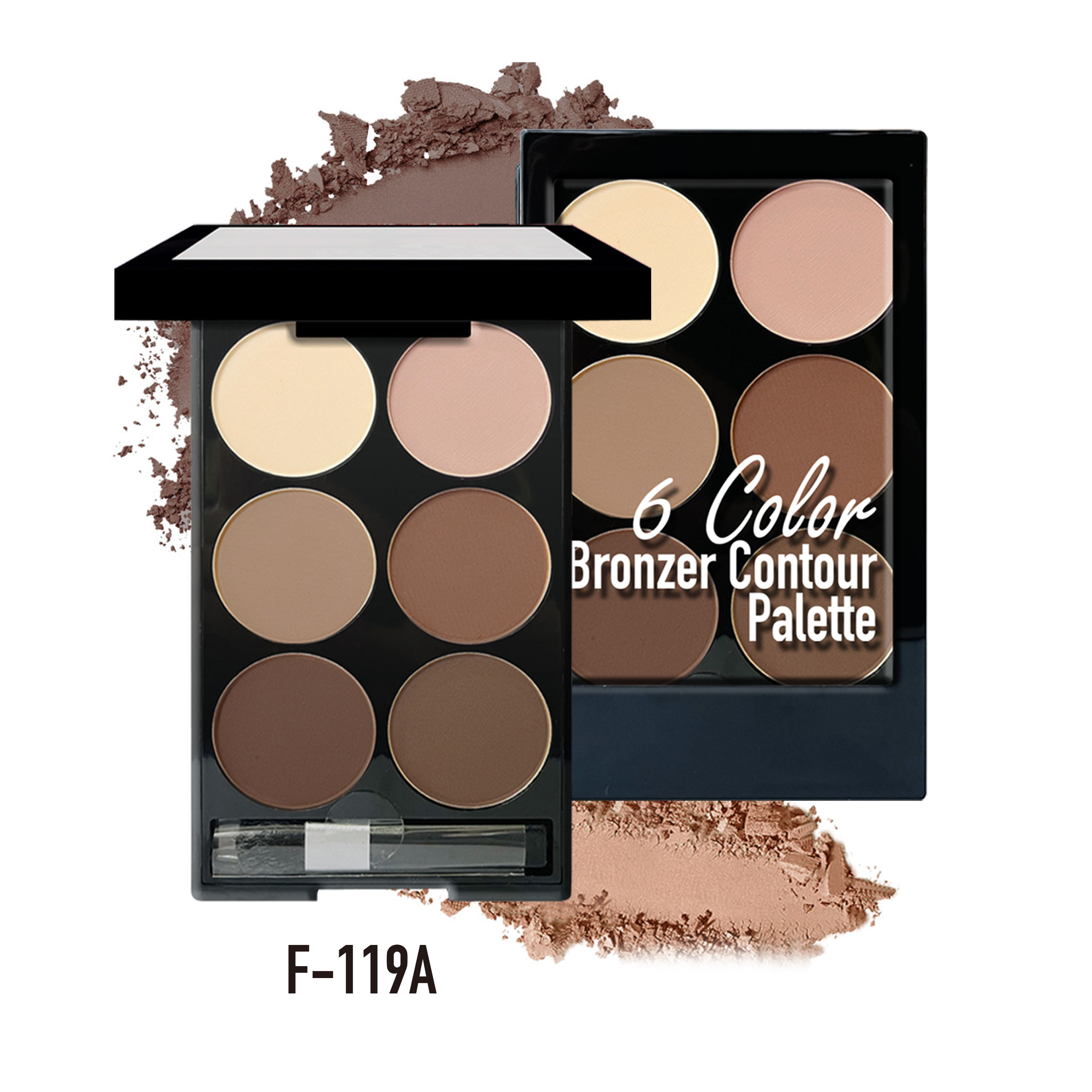 Multi-Use Six-Color Delicate Skin-Friendly Brightening Skin Tone Contour & Blush Palette; Moisturizing Makeup High-Gloss Matte Eyeshadow Palette
