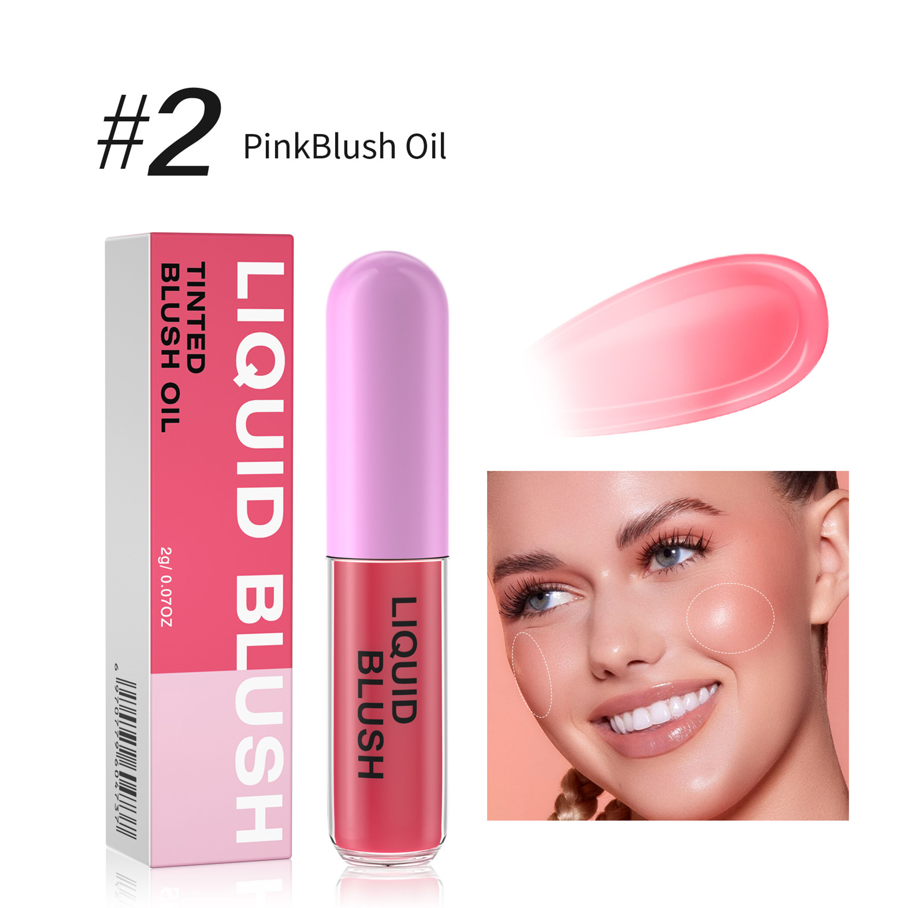 OEM Factory Natural Brightening Complexion Color Changing Tinted Blush Oil; Longlasting Lightweight Waterproof Moisturizing Liquid Blush