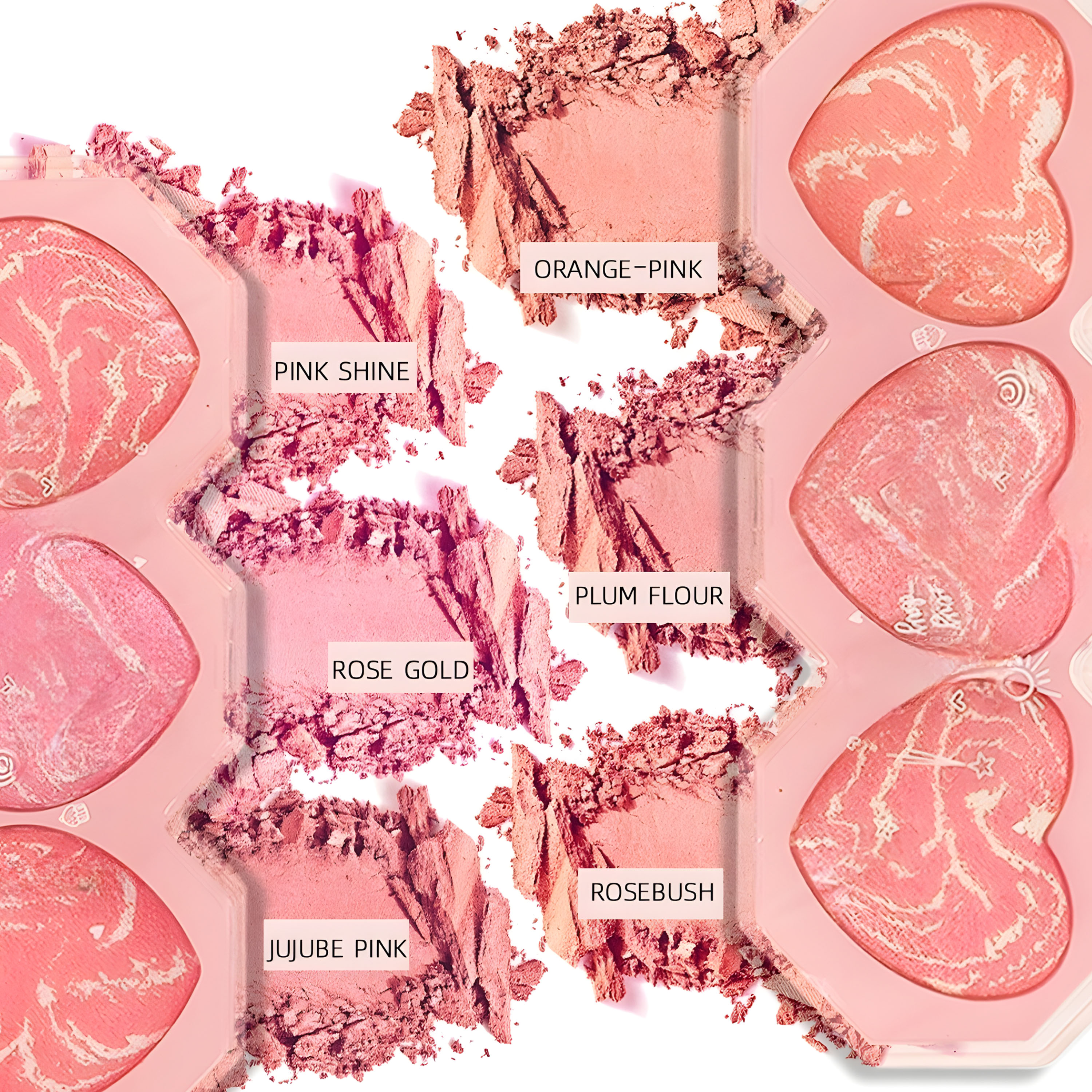 Natural Three-Dimensional Radiant Flawless Smooth and Extendable Baked Shimmer Powder Triple Peach Blusher