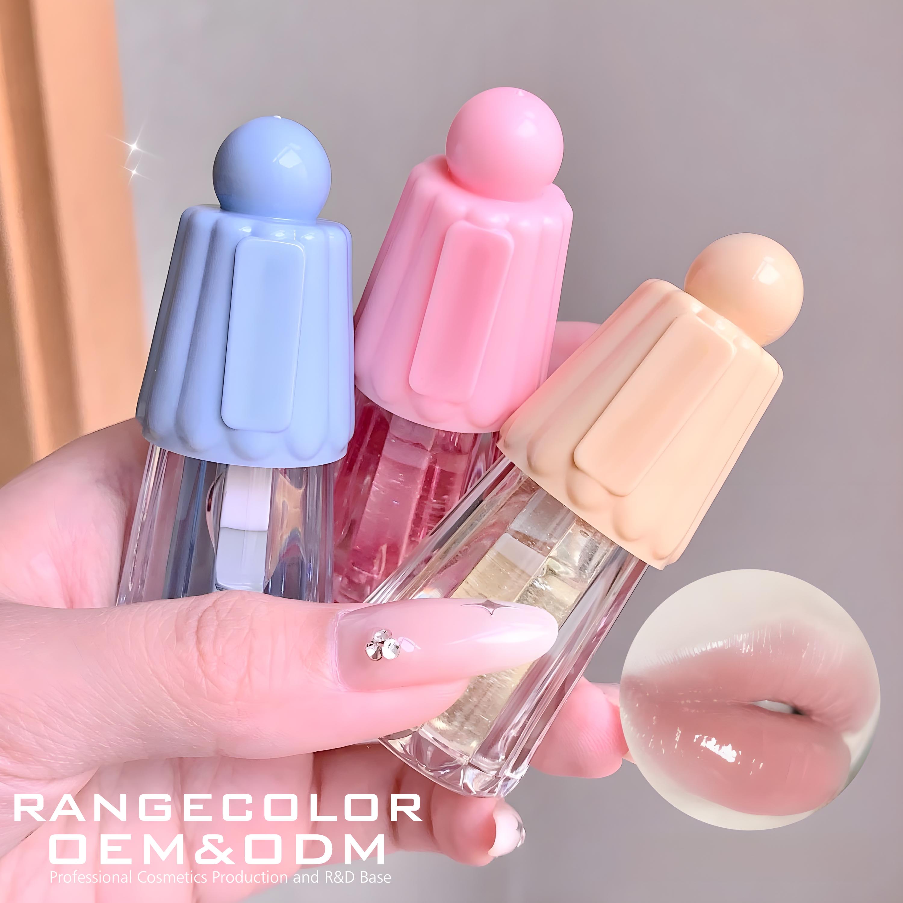 Popular Jelly Large Brush Head Lip Oil Lip Gloss Moisturizing Long-lasting Fades Lip Lines