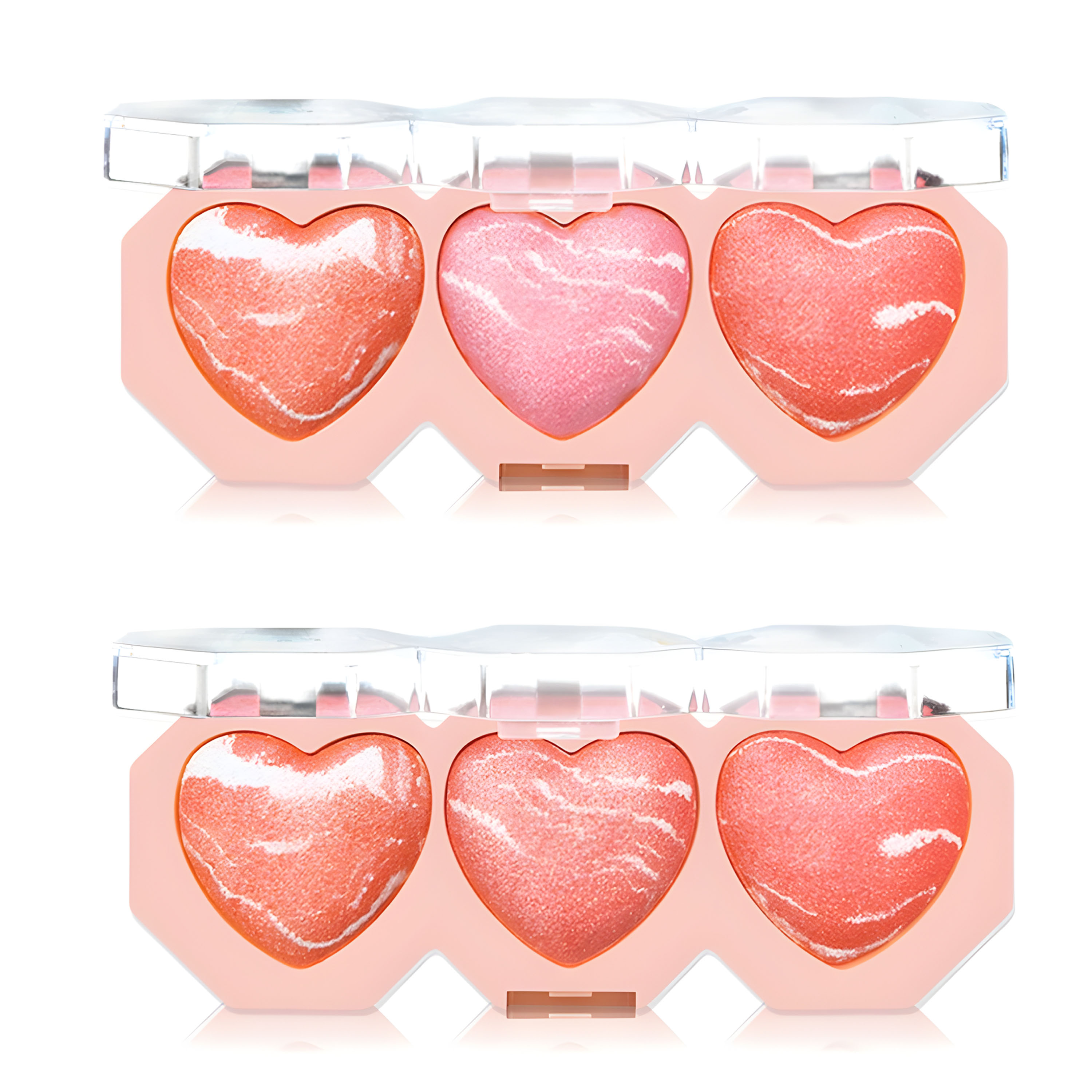 Natural Three-Dimensional Radiant Flawless Smooth and Extendable Baked Shimmer Powder Triple Peach Blusher